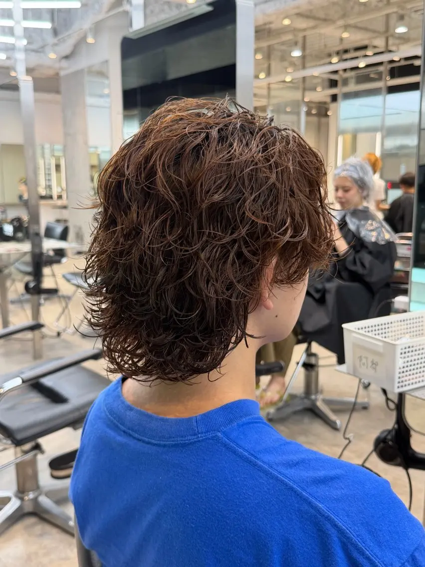 ミディアム パーマ メンズ カット パーマ fifth小笠原 郁のヘアスタイル