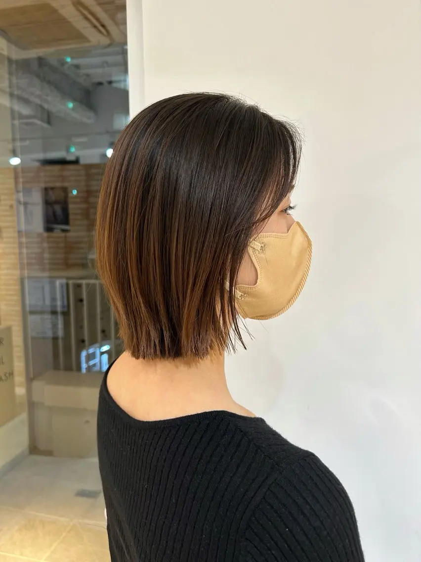 ショート カラー カット ヘアカラー トリートメント 鈴木弥月/大人ボブ× 透明感カラーのヘアスタイル