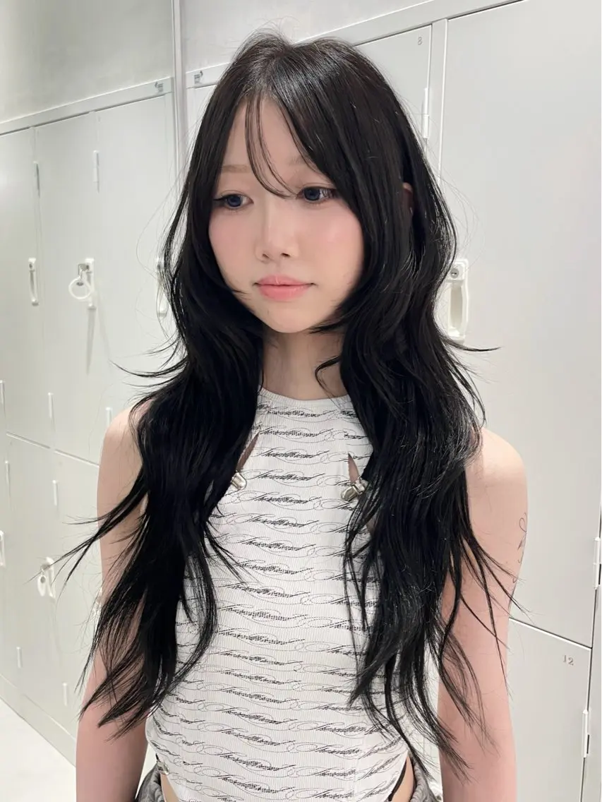 セミロング カラー ヘアアレンジ エクステ ハッシュカット ヘアカラー トリートメント 🎀透明感カラー 韓国ヘア🎀mahoのヘアスタイル
