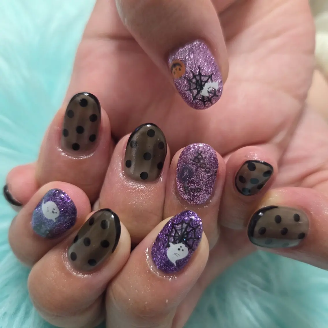 ネイル ハロウィン パープル Thetis nailsのネイルデザイン