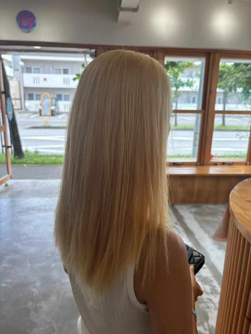 ロング ヘアカラー ノハナ💜北谷 BY MY SIDEのヘアスタイル