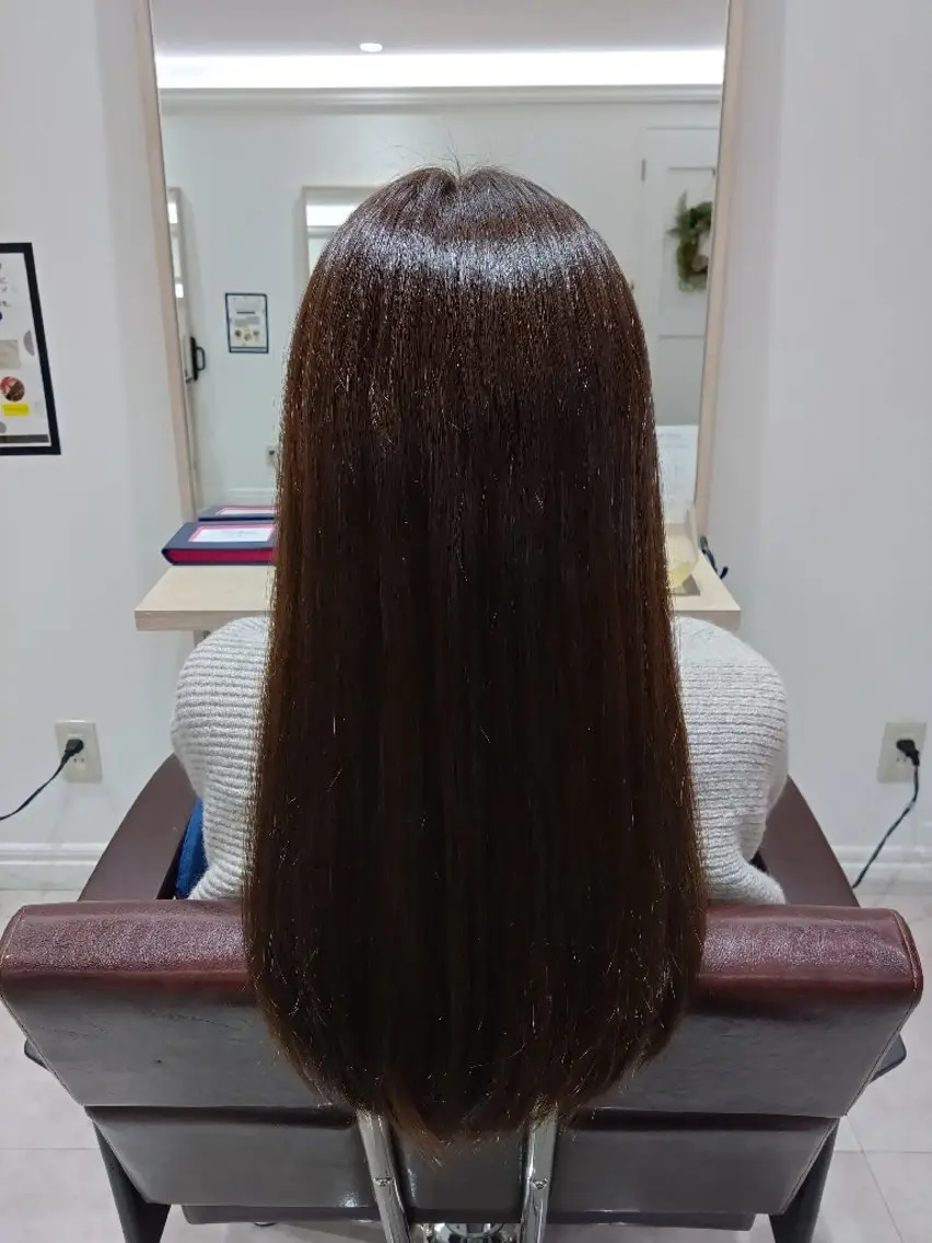 カラー ロング 透明感カラー グレージュ オレンジ 中山 樹のヘアスタイル