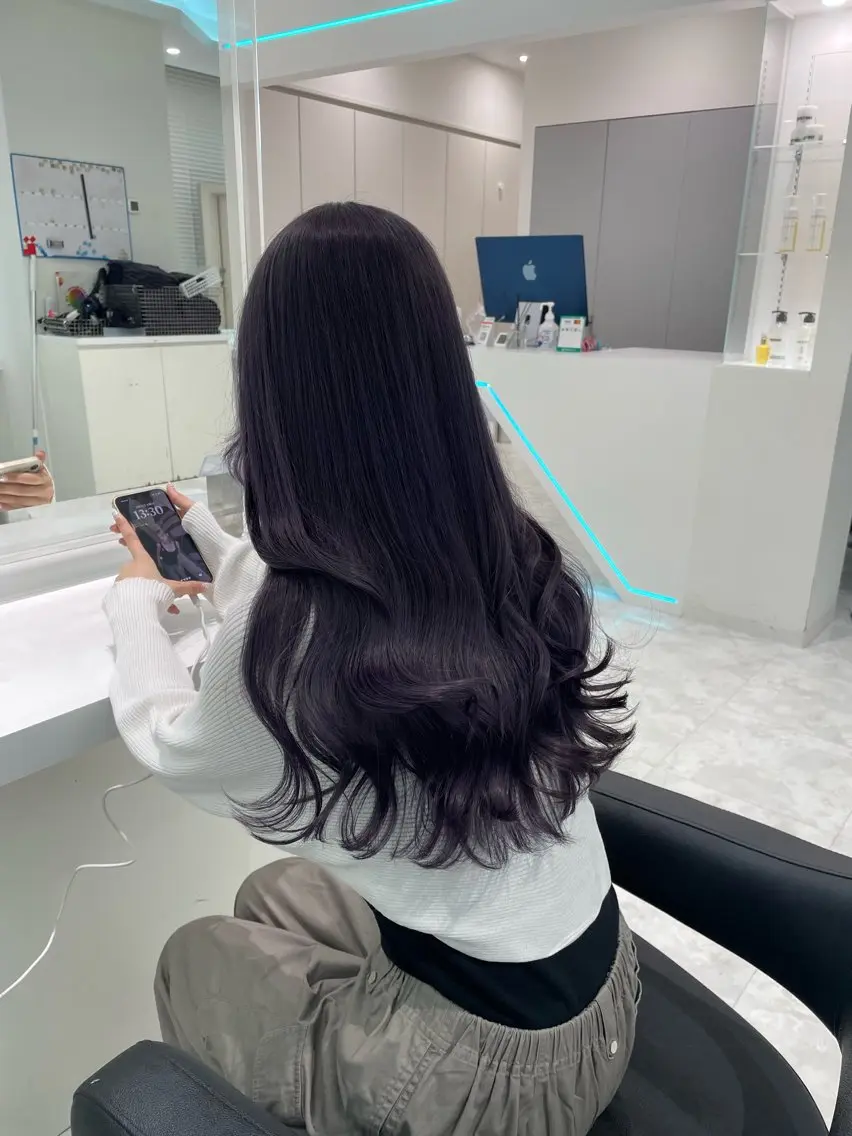 ロング カラー ディープパープル パープルカラー ヘアカラー 💖トレンド春夏 カラー💖FUTAのヘアスタイル