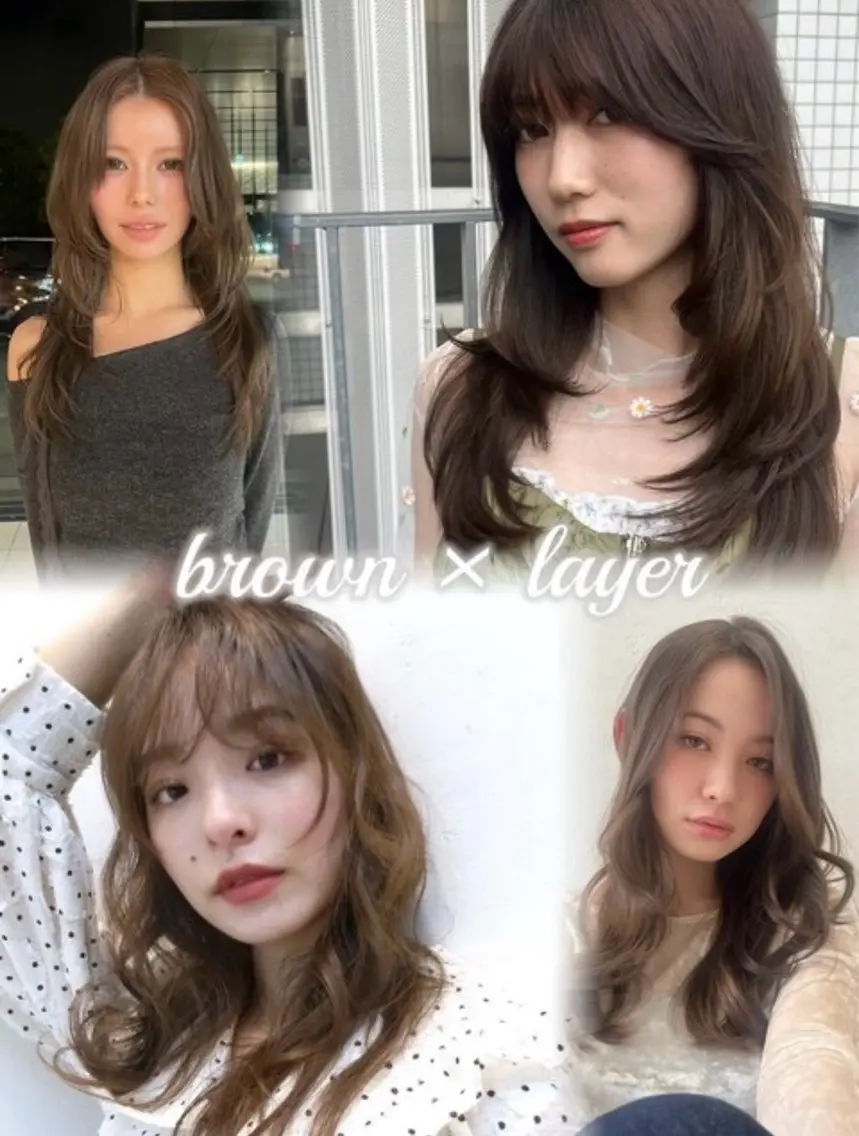 ロング カラー カット ヘアカラー トリートメント 大人韓国レイヤー🫧 暖色カラー/はるのヘアスタイル