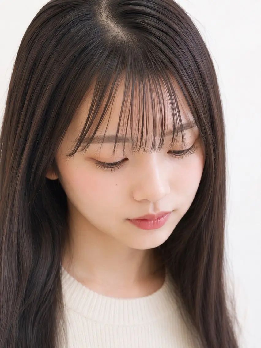 前髪み縮毛矯正の写真