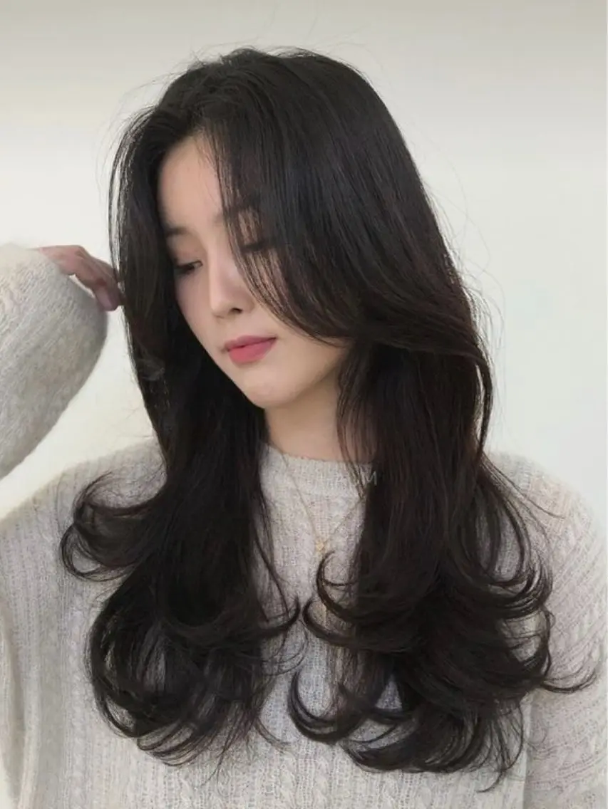 韓国風レイヤーカット🇰🇷プレミアムケアカラー❤️保湿トリートメント♥️の写真