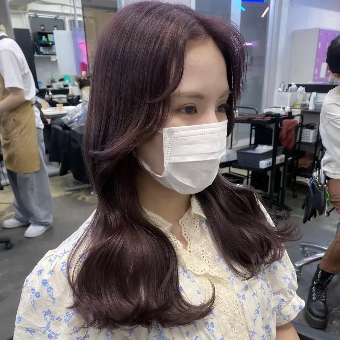 セミロング カラー ヘアアレンジ 💗💗韓国レイヤー yu-ki💗💗のヘアスタイル