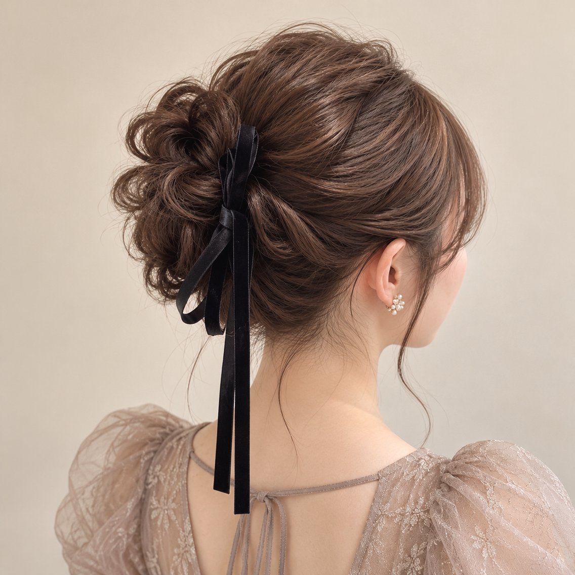 ヘアアレンジ ヘアセット ミディアムレイヤー 🧺艶カラー🤎原宿のヘアスタイル