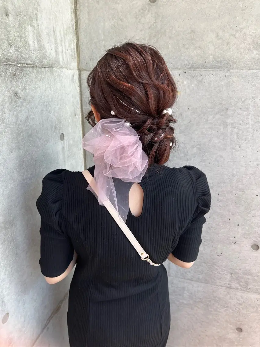 ロング カラー ヘアアレンジ カット ヘアカラー トリートメント ヘアセット ヘアセット/レイヤー 縮毛矯正/はるか🎀のヘアスタイル