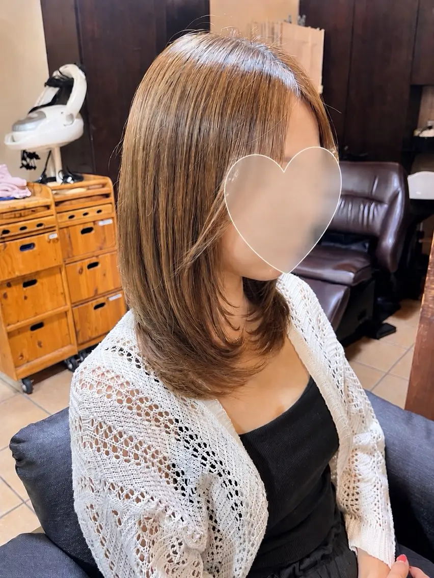 ミディアム ヘアアレンジ 顔周りカット 韓国風ヘア レイヤーカット カット 韓国風レイヤー/ 💎Tomoya💎のヘアスタイル