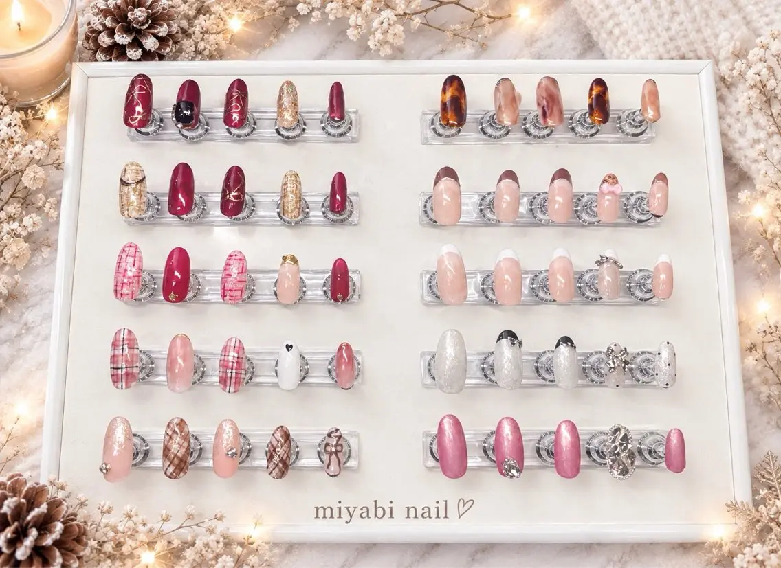ネイル ジェルネイル 持ち込み シンプルネイル miyabi nail 桂川駅近くのネイルデザイン