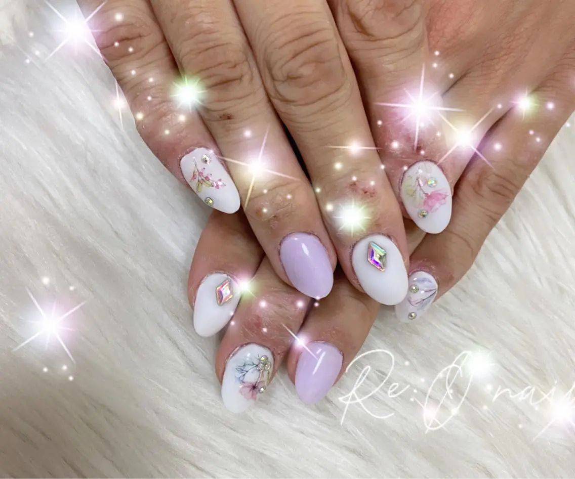 ネイル 持ち込み ハンドネイル Re:Ø nail 🩵TSUJIのネイルデザイン