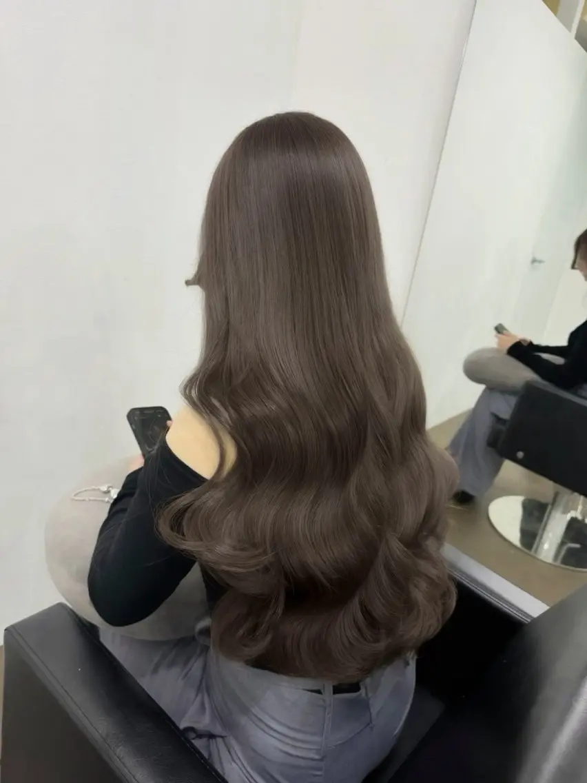 ロング カット ヘアカラー トリートメント オリーブカラー/ 上田優希/透明感のヘアスタイル