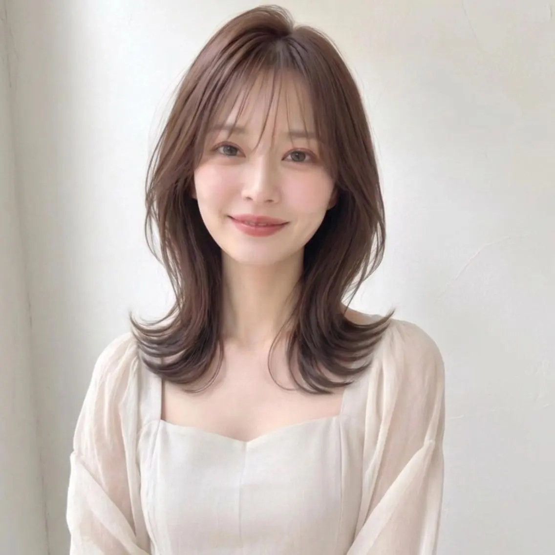 セミロング 艶髪ストレート❇️ レイヤー❇️出町光流のヘアスタイル
