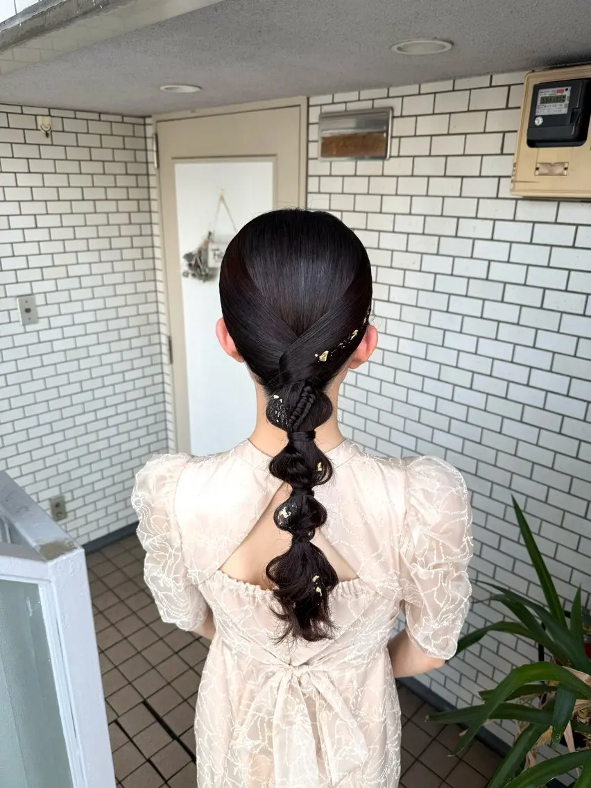 ロング ヘアアレンジ 成人式 ハーフアップ 結婚式・ブライダル デート 卒業式のヘアスタイル ヘアセット 褒められヘアメイク /ボブ女子🐶みおのヘアスタイル