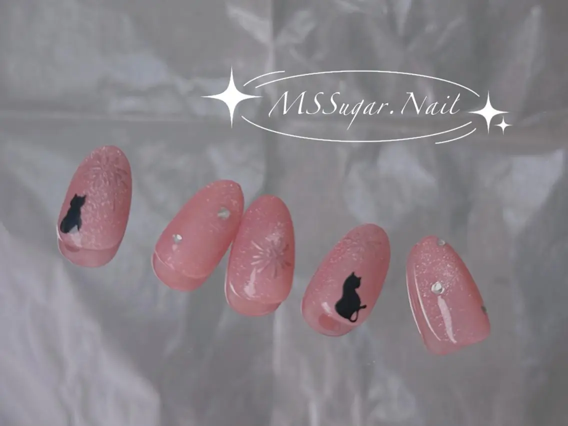 ネイル ロングネイル マグネットネイル スカルプネイル ネイルチップ ワンホンネイル MSSugar Nailのネイルデザイン