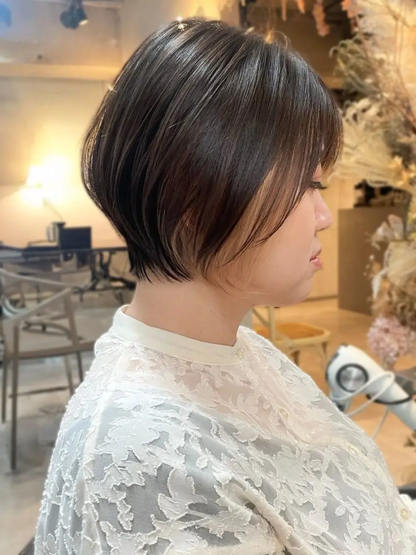 ショート カラー ハイライトカラー ハイライト 髪質改善 ショートヘア カット ヘアカラー トリートメント 内藤 宏紀 tidasmileのヘアスタイル