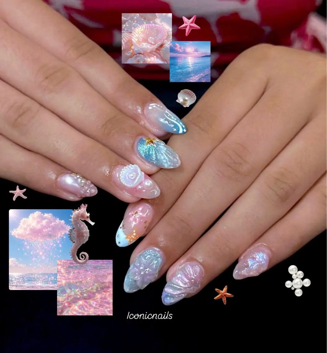 ネイル オーロラネイル ラメ(グリッター) Iconic Nailのネイルデザイン