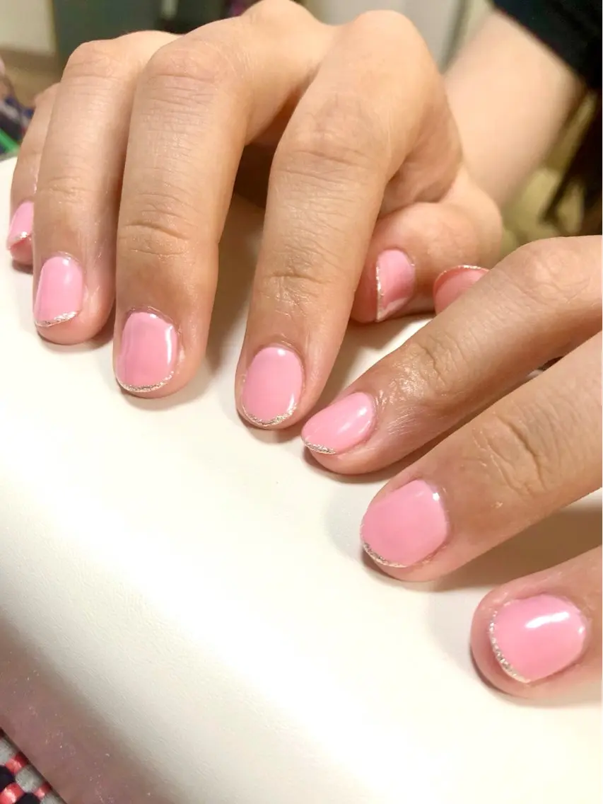 ネイル ラメ(グリッター) ワンカラーネイル ピンク ハンドネイル salon *meehoのネイルデザイン