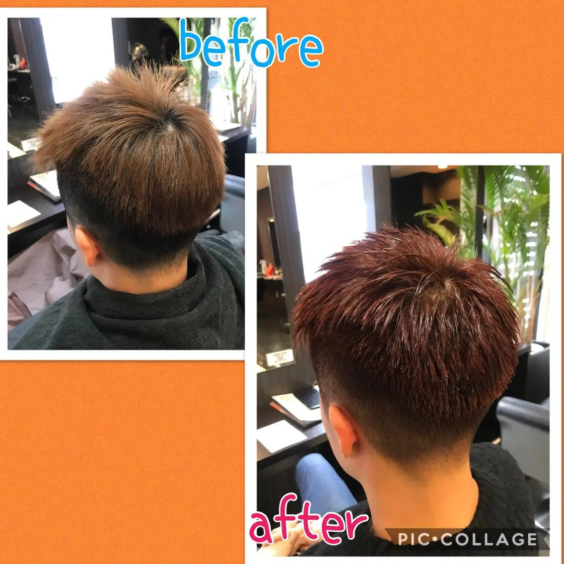 カラー メンズ オレンジ カット ヘアカラー 藤本 麻衣のヘアスタイル
