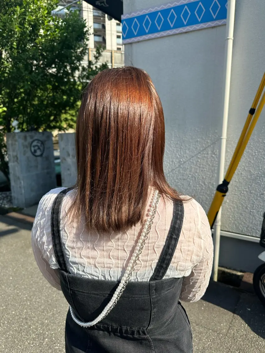 ミディアム カラー ヘアカラー 安達 望のヘアスタイル