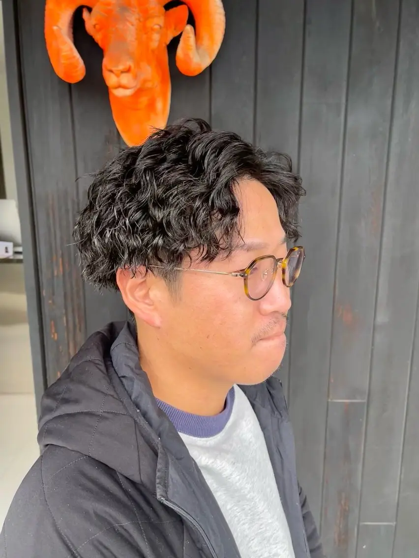 メンズ カット パーマ トリートメント 三好 達也のヘアスタイル