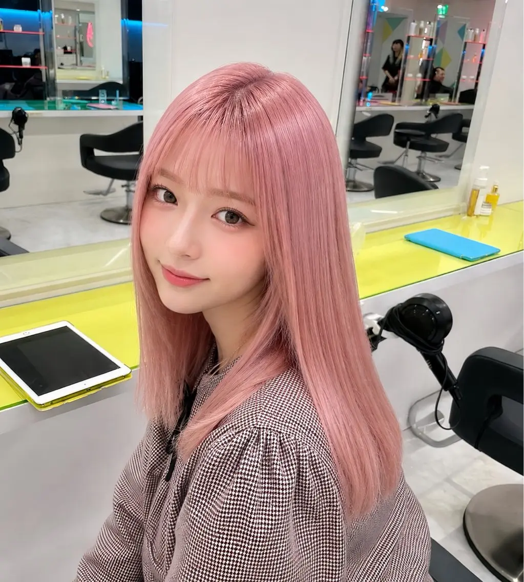 セミロング カラー ヘアカラー 🫧モテる💗ダメー ジレスハイトーン🫧のヘアスタイル