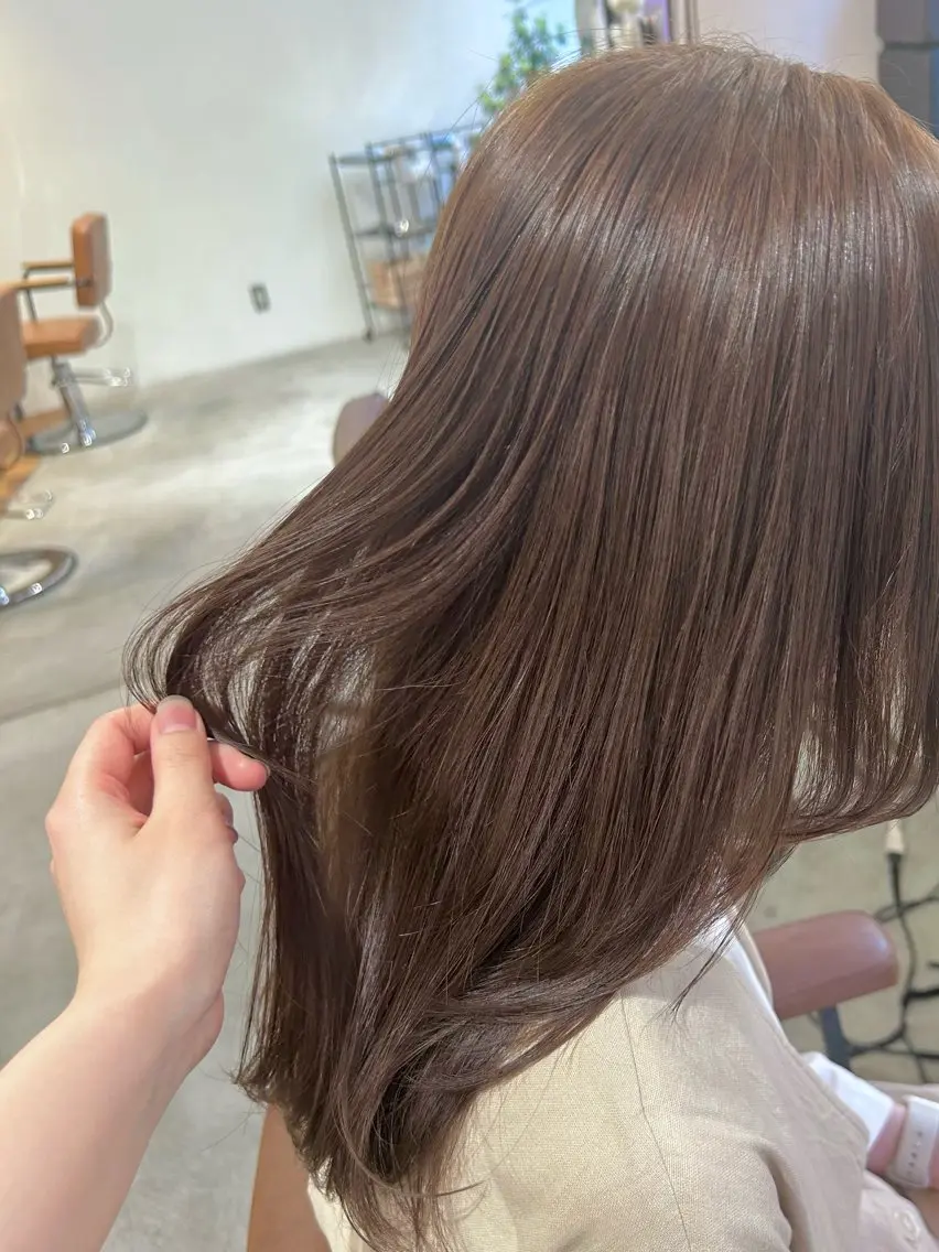 ロング カラー ベージュカラー 透明感カラー カット ヘアカラー トリートメント ボブ/レイヤー 大阪梅田/きょうかのヘアスタイル