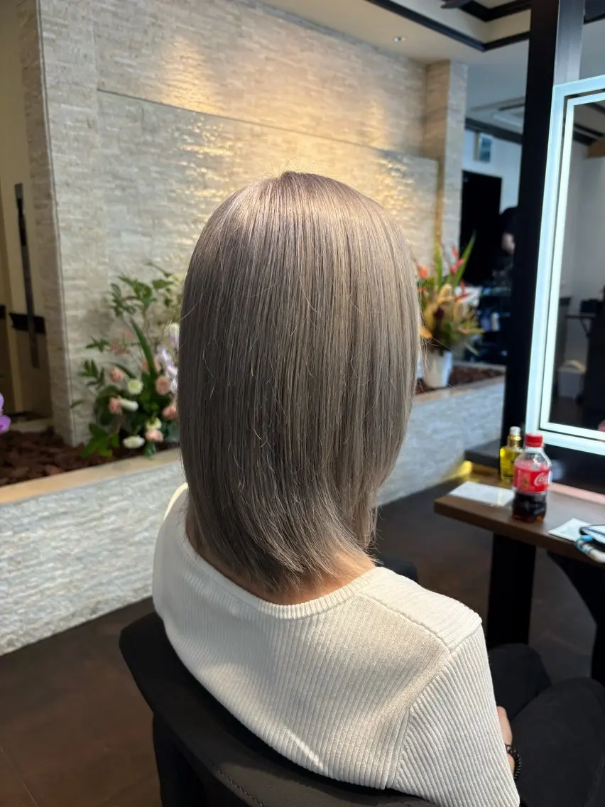 ミディアム カラー ヘアカラー 神谷勇太/ 透明感ハイトーンのヘアスタイル