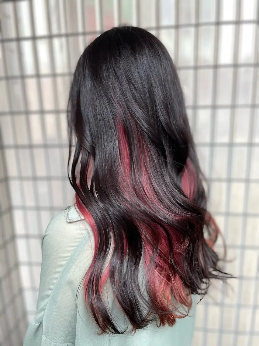 ロング ヘアカラー 原 千景のヘアスタイル