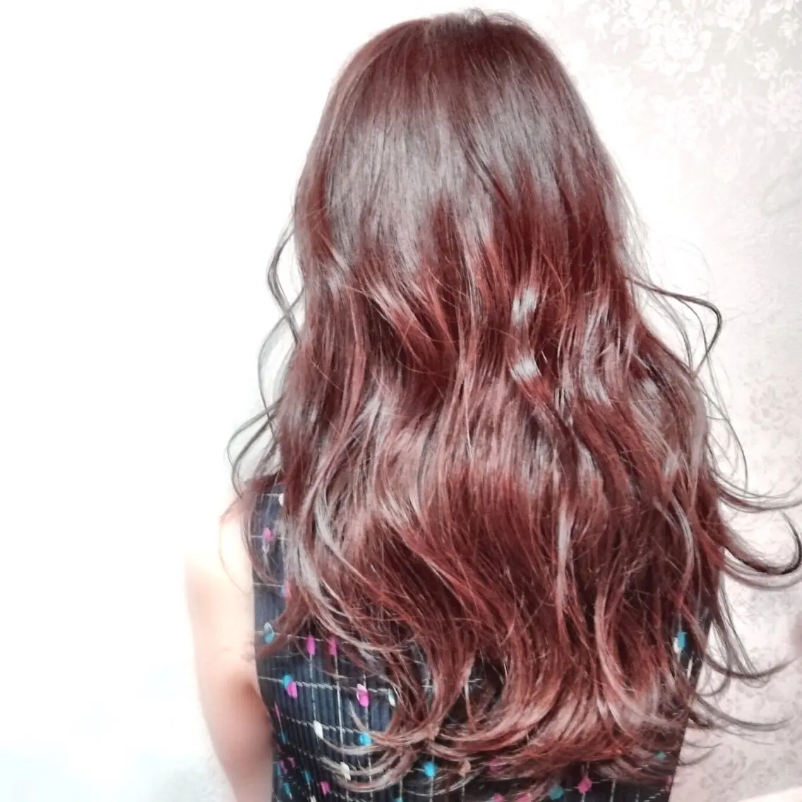 ロング 小林　ローズパープル カット＆カラー美容室のヘアスタイル