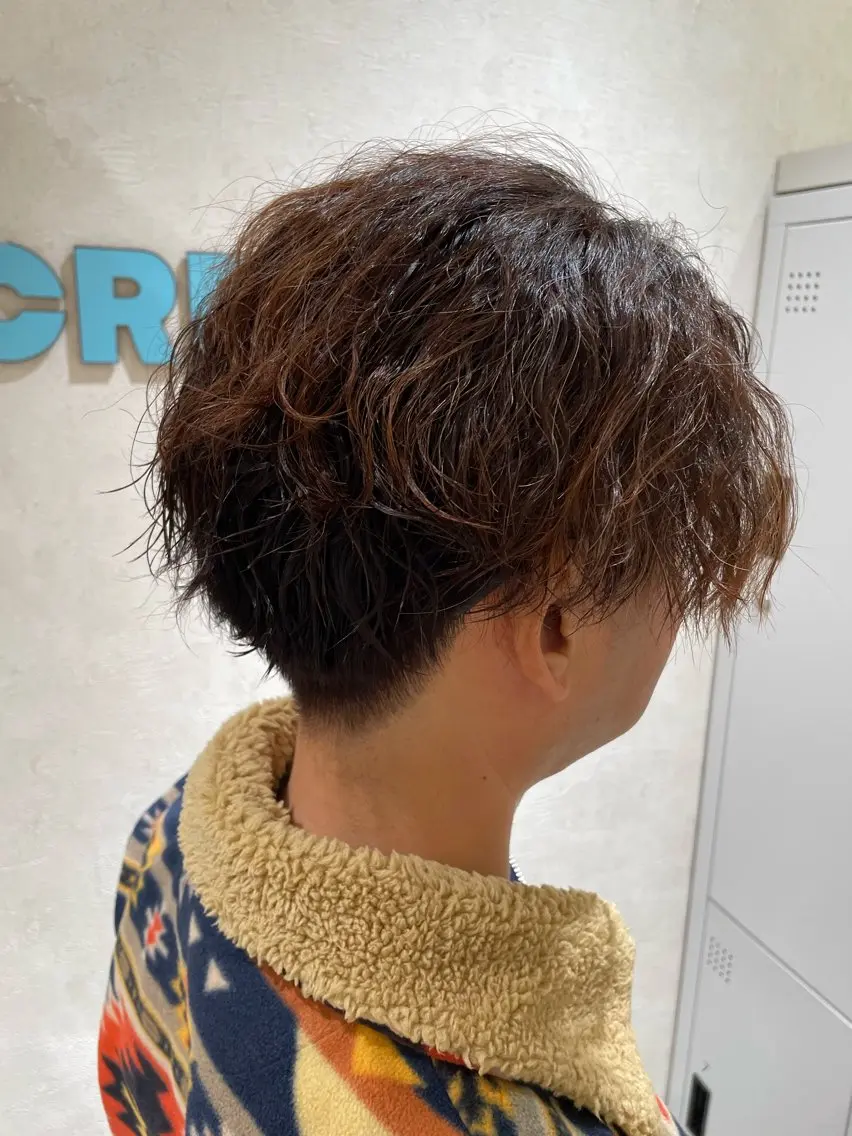 パーマ メンズ カット パーマ レイヤー×ハイライト 🌷RINA🌷のヘアスタイル