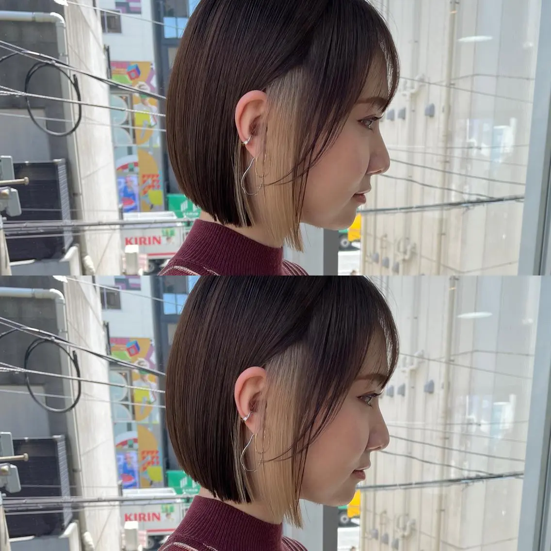 ミディアム カラー インナーカラー 💜ハイトーン💛 マジカルかいちゃんのヘアスタイル