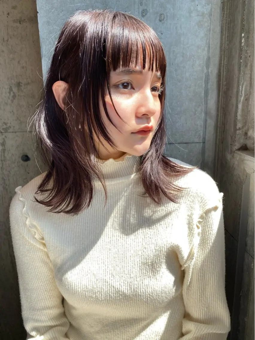 セミロング カット ヘアカラー トリートメント 似合わせカラーパーマ 🌿kitin米川のヘアスタイル