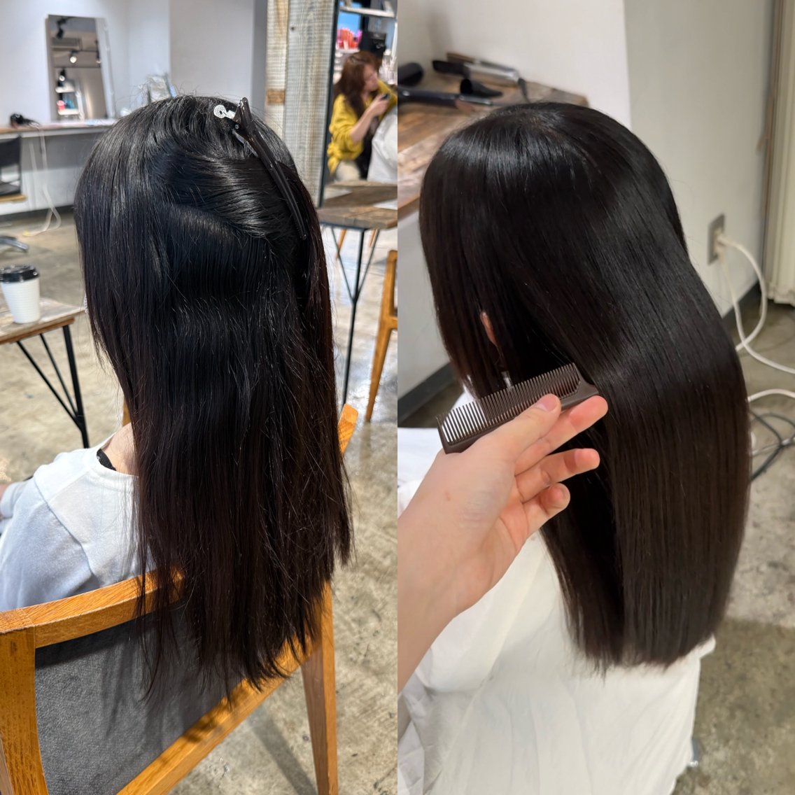 ロング パーマ 縮毛矯正 縮毛矯正 トリートメント 🫧艶髪縮毛矯正/ 透明感カラー/みきのヘアスタイル