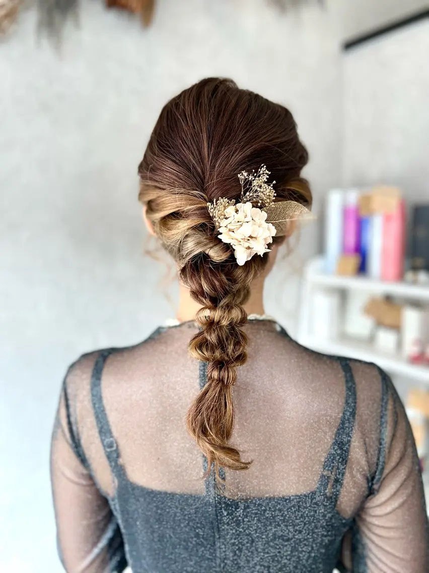 ミディアム ヘアアレンジ 結婚式・ブライダル ヘアセット 伊藤 栄子のヘアスタイル