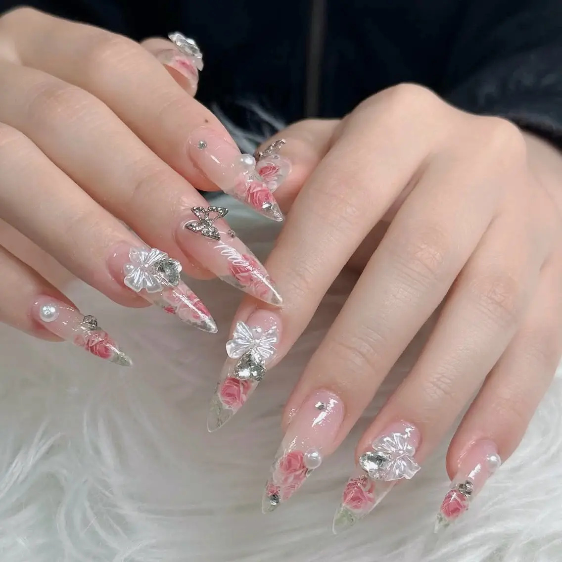 ネイル フットネイル フレンチネイル グラデーション 韓国ネイル ロングネイル ハンドネイル Hani Nail Salonのネイルデザイン