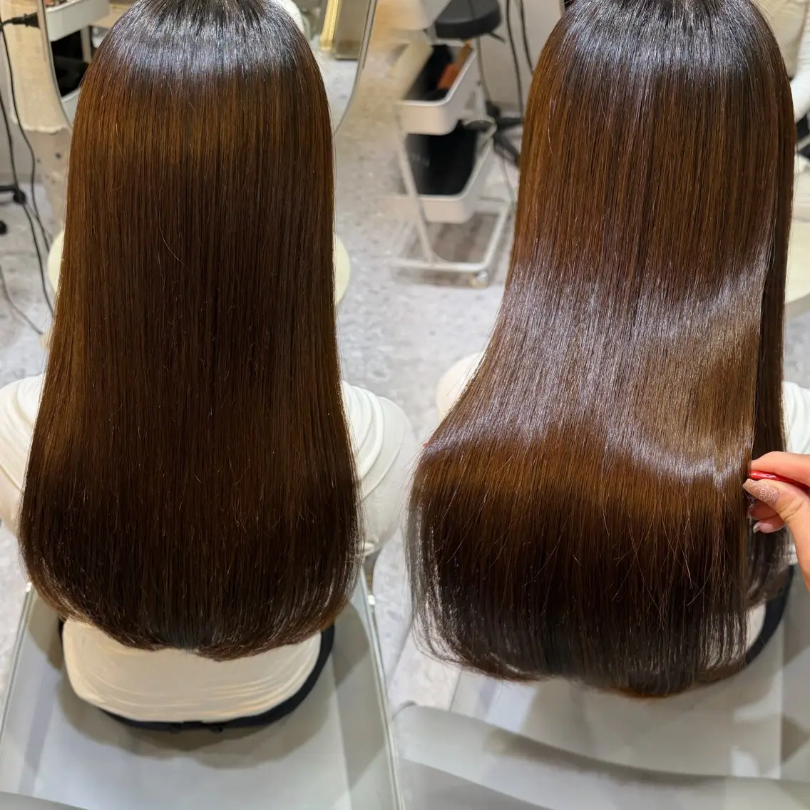 セミロング カット 縮毛矯正 トリートメント 🎀髪質改善/艶髪/ 艶カラー🎀浅田涼風のヘアスタイル