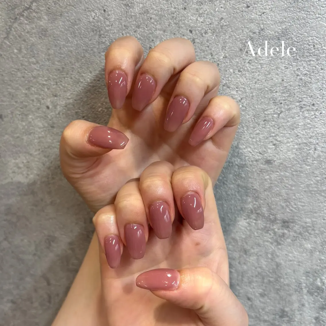 ネイル ラメ(グリッター) ワンカラーネイル ハンドネイル Adele saraのネイルデザイン