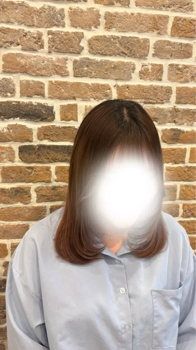 ミディアム くびれヘア レイヤーカット 小顔カット 遠藤 千蘭のヘアスタイル