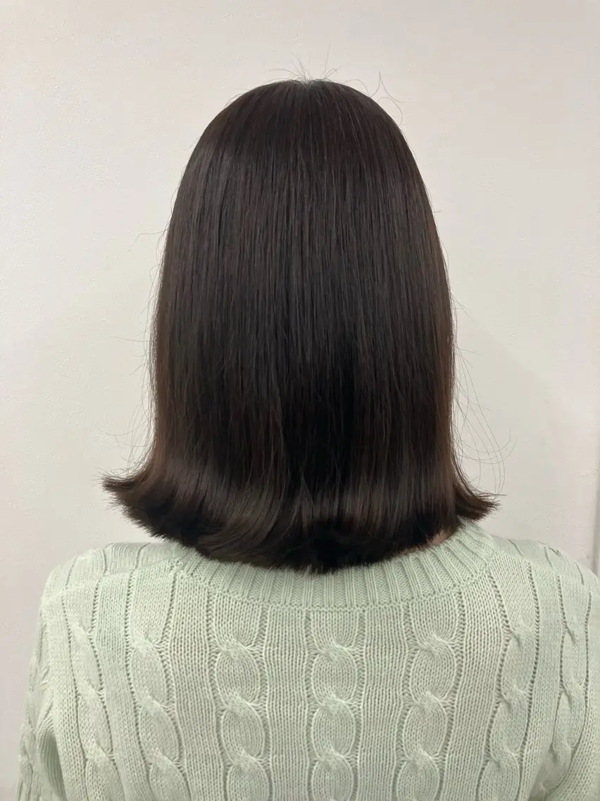 ミディアム カラー ヘアアレンジ 💓色落ちまで綺麗な 垢抜けカラー💓のヘアスタイル