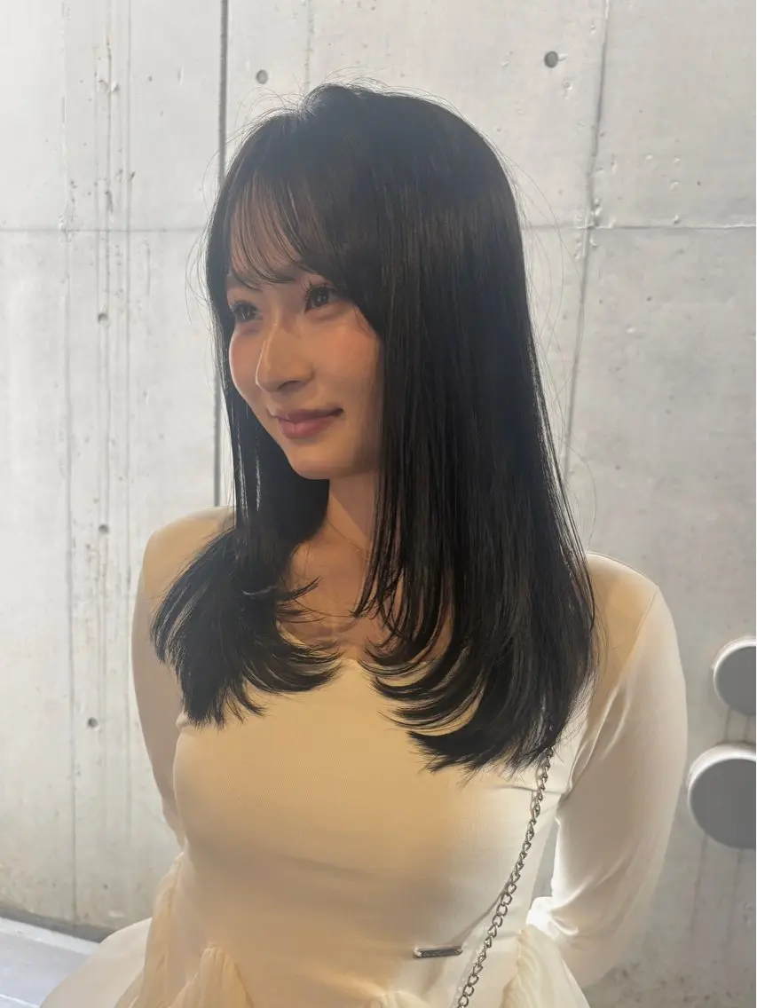 セミロング カラー カット ヘアカラー トリートメント 韓国レイヤー/透明感 カラー/RIN🎀のヘアスタイル