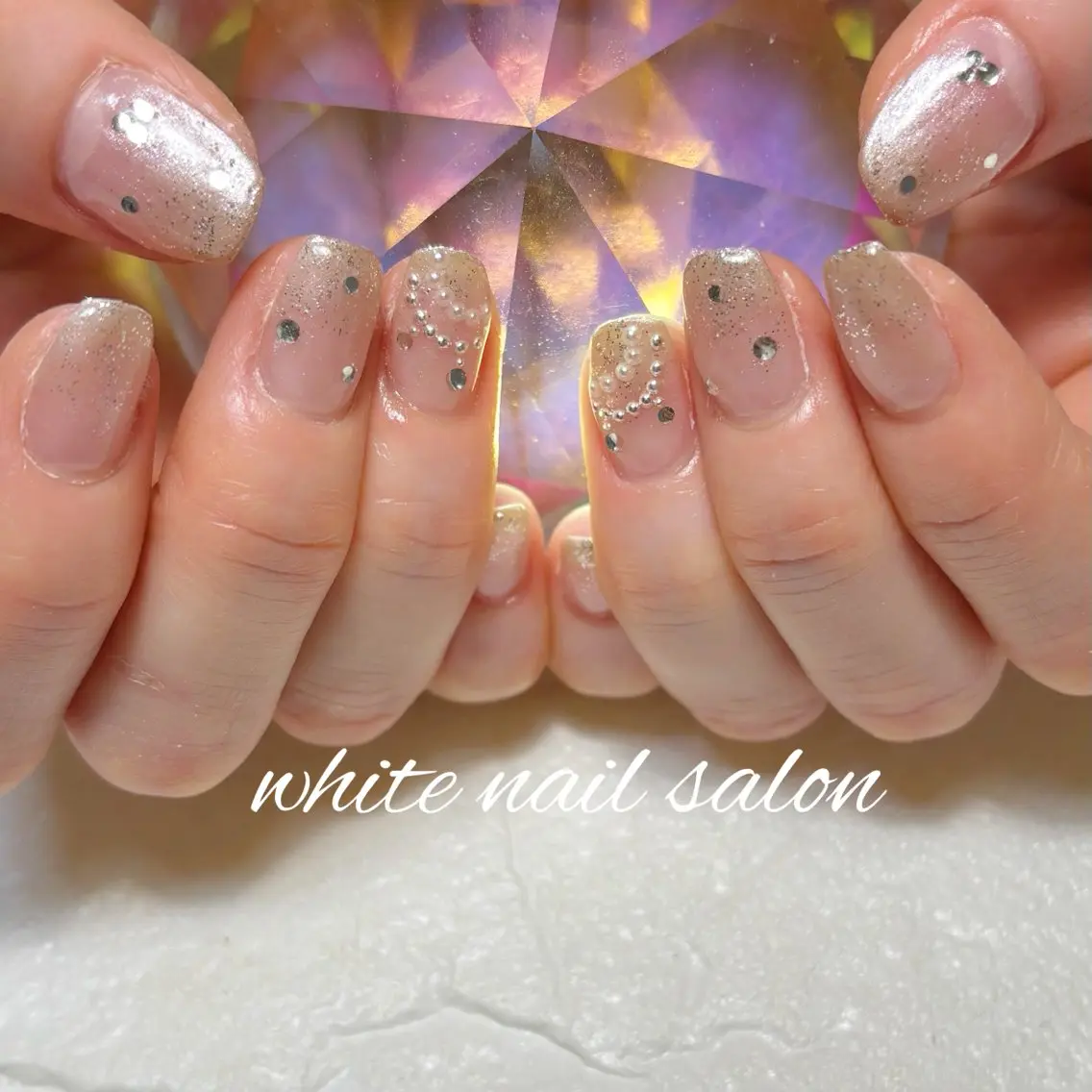 ネイル フットネイル ラメ(グリッター) ハンドネイル white nail salonのネイルデザイン