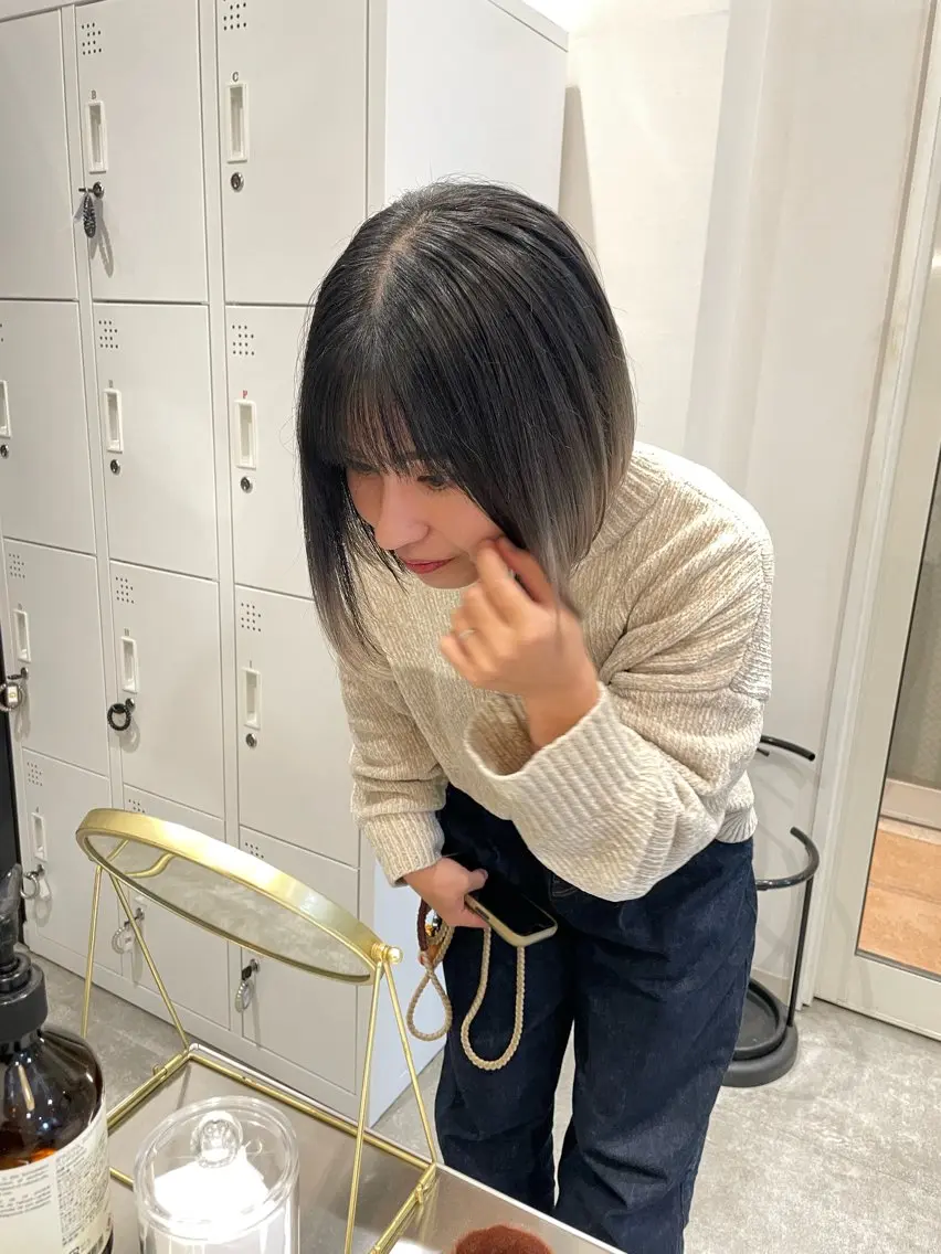 ミディアム カラー カット ヘアカラー トリートメント KAZU keshiki大名のヘアスタイル