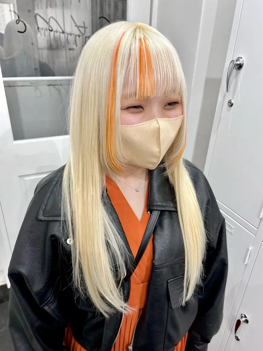 ロング カット ヘアカラー エクステ ♱地雷カラー♱ウルフ ♱ 藍衣 ♱のヘアスタイル