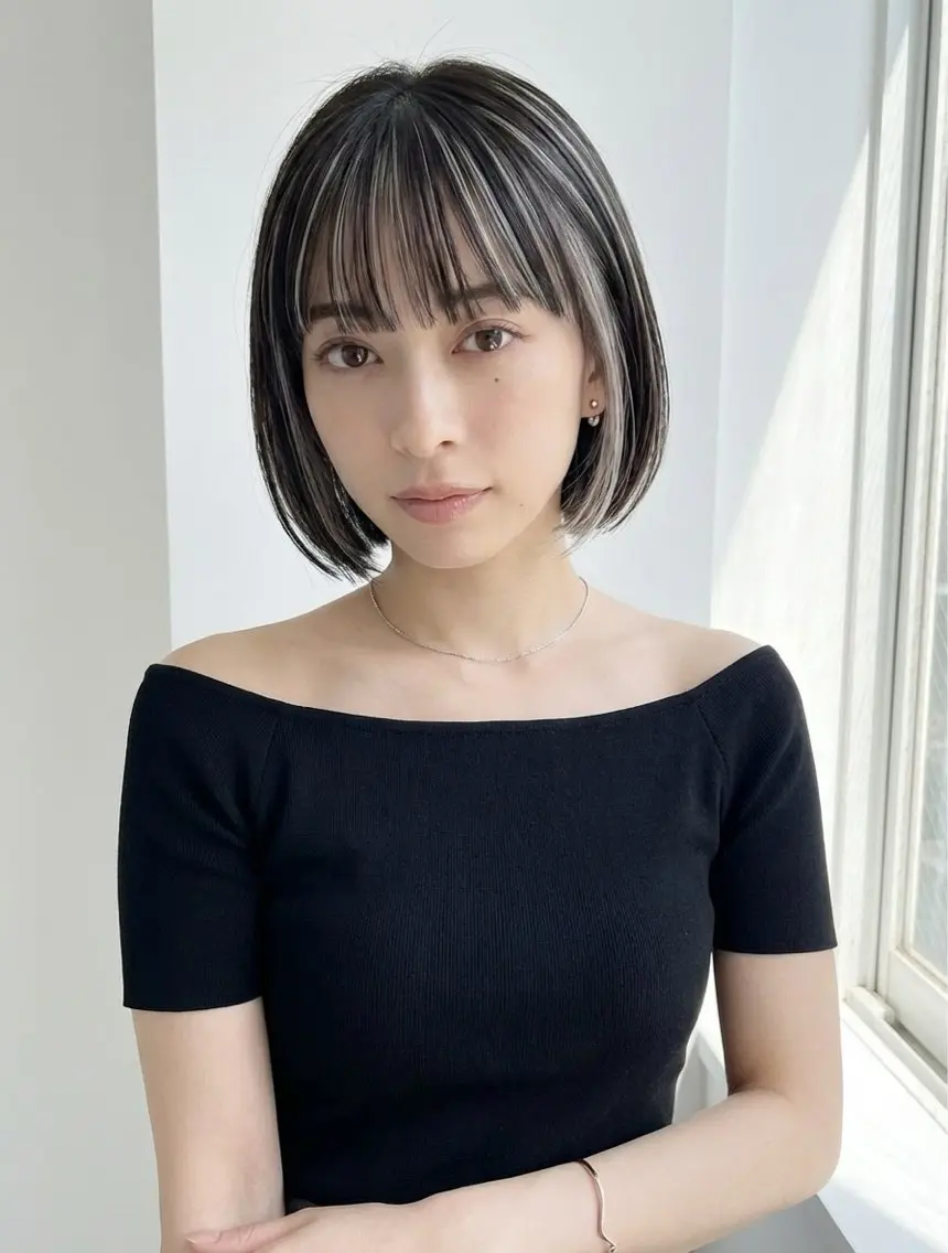ショート カラー 透明感カラー ハイライトカラー ハイライト [透明感ハイライト] 加藤のヘアスタイル