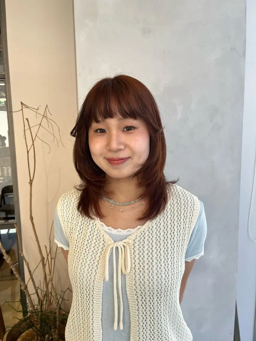 ミディアム カラー ヘアカラー トリートメント ボブ/ベージュ/ パーマ🪿近森ゆいのヘアスタイル