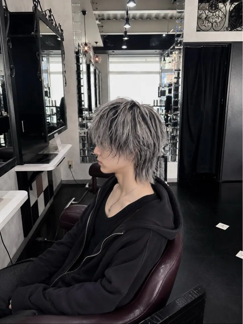 カラー パーマ メンズ メンズウルフカット ウルフカット 美容室Hip's decoのヘアスタイル