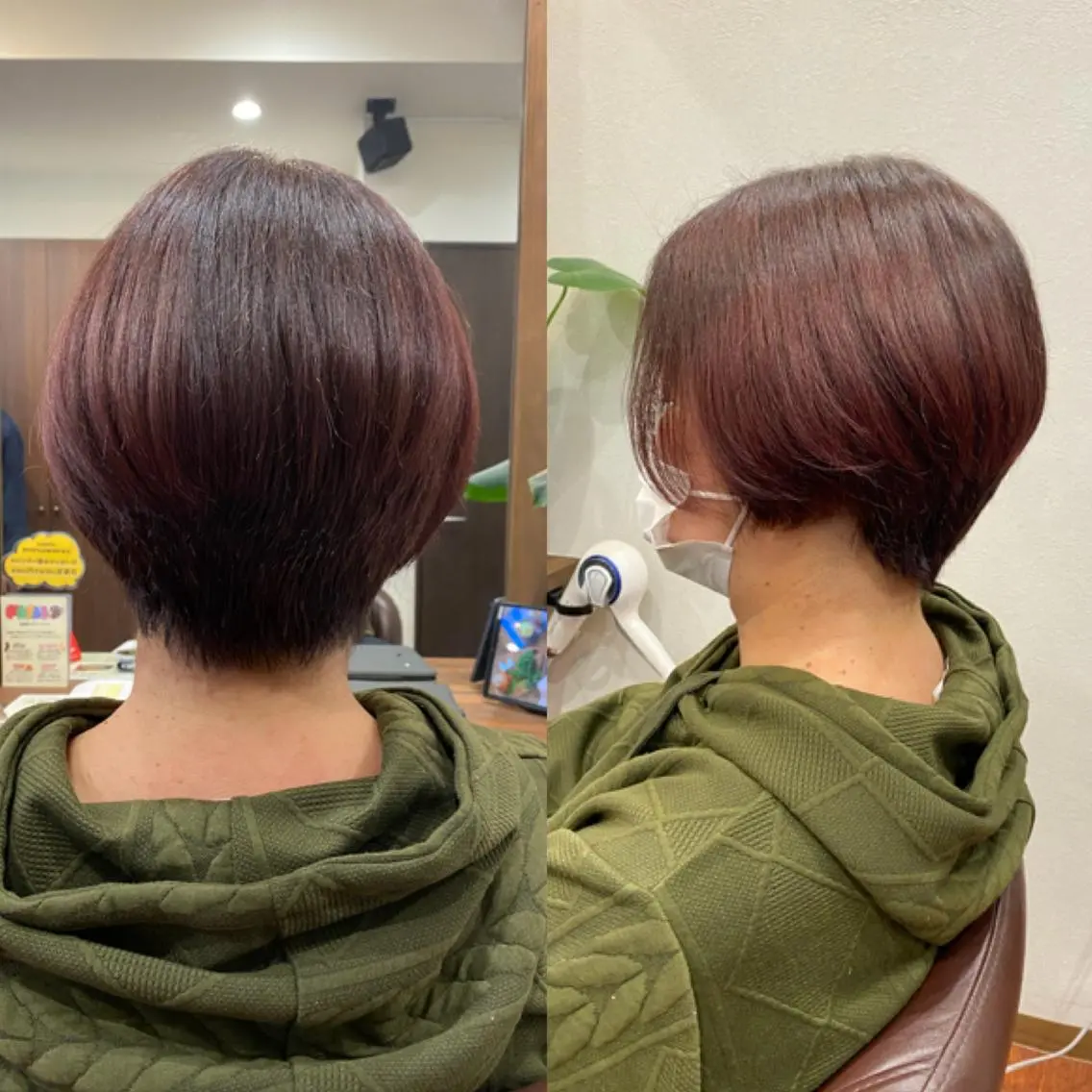ショート カラー ブラウンカラー ピンクカラー ピンクブラウン Lien's teraのヘアスタイル