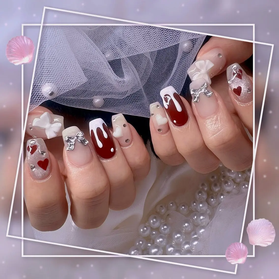 ネイル チークネイル ガーリー グラデーション マグネットネイル ピンク ハンドネイル Chill Nailsalonのネイルデザイン